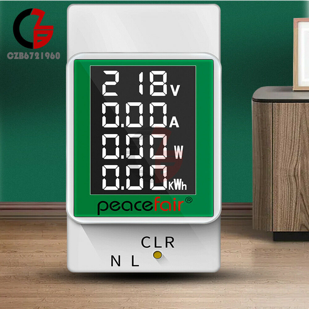 100A Digital Power Energy Voltmeter Ammeter Watt Kwh Power Meter AC220V 50V-300V