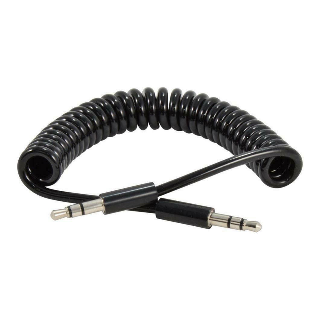 1 Packs 3.5mm Male to Male Spring Cable I-Shaped Audio Cables Nickel-plated