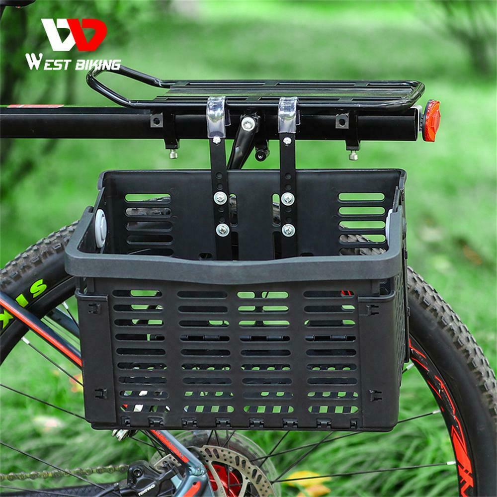 Bicycle Front Foldable Basket Riding Rear Pannier Quick Release Shopping Casing
