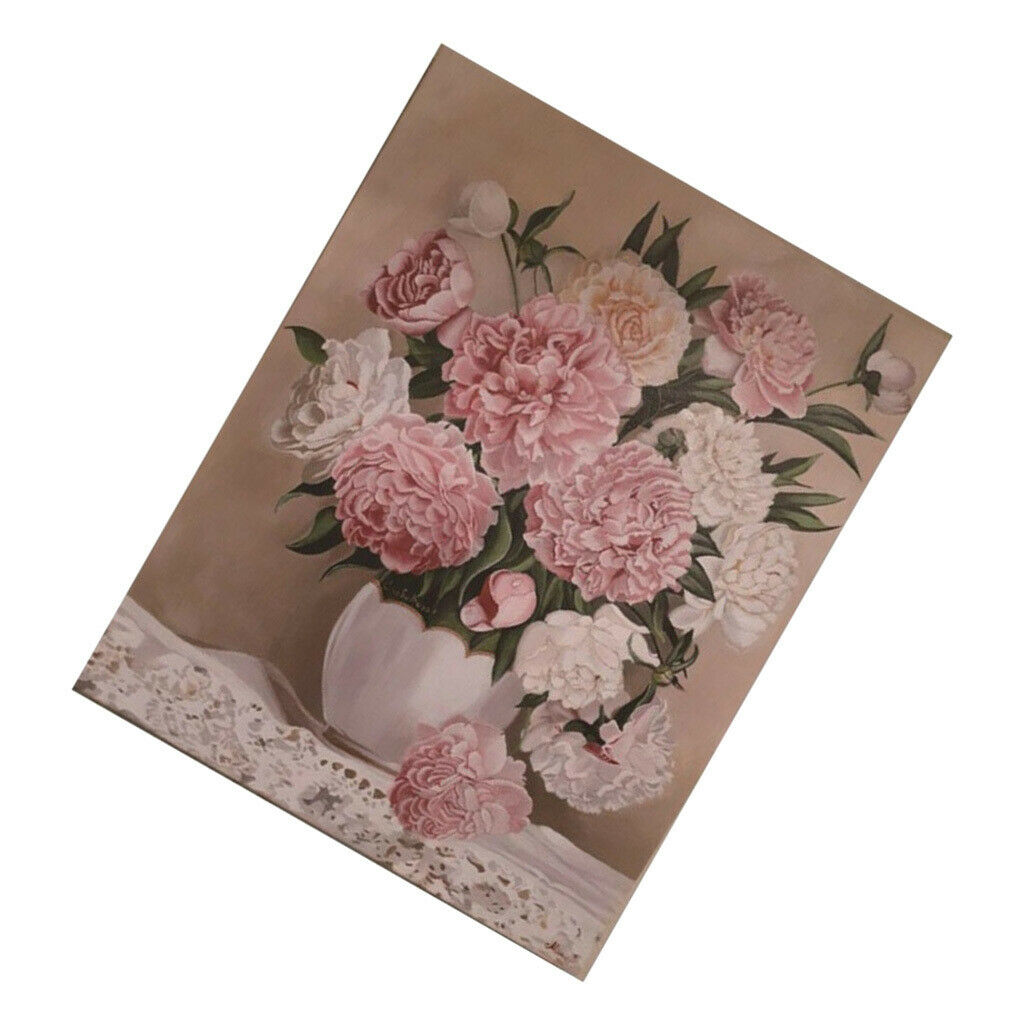 5D DIY Diamond Painting Kit for Beginners, Full Drill Peony Flowers Rhinestone