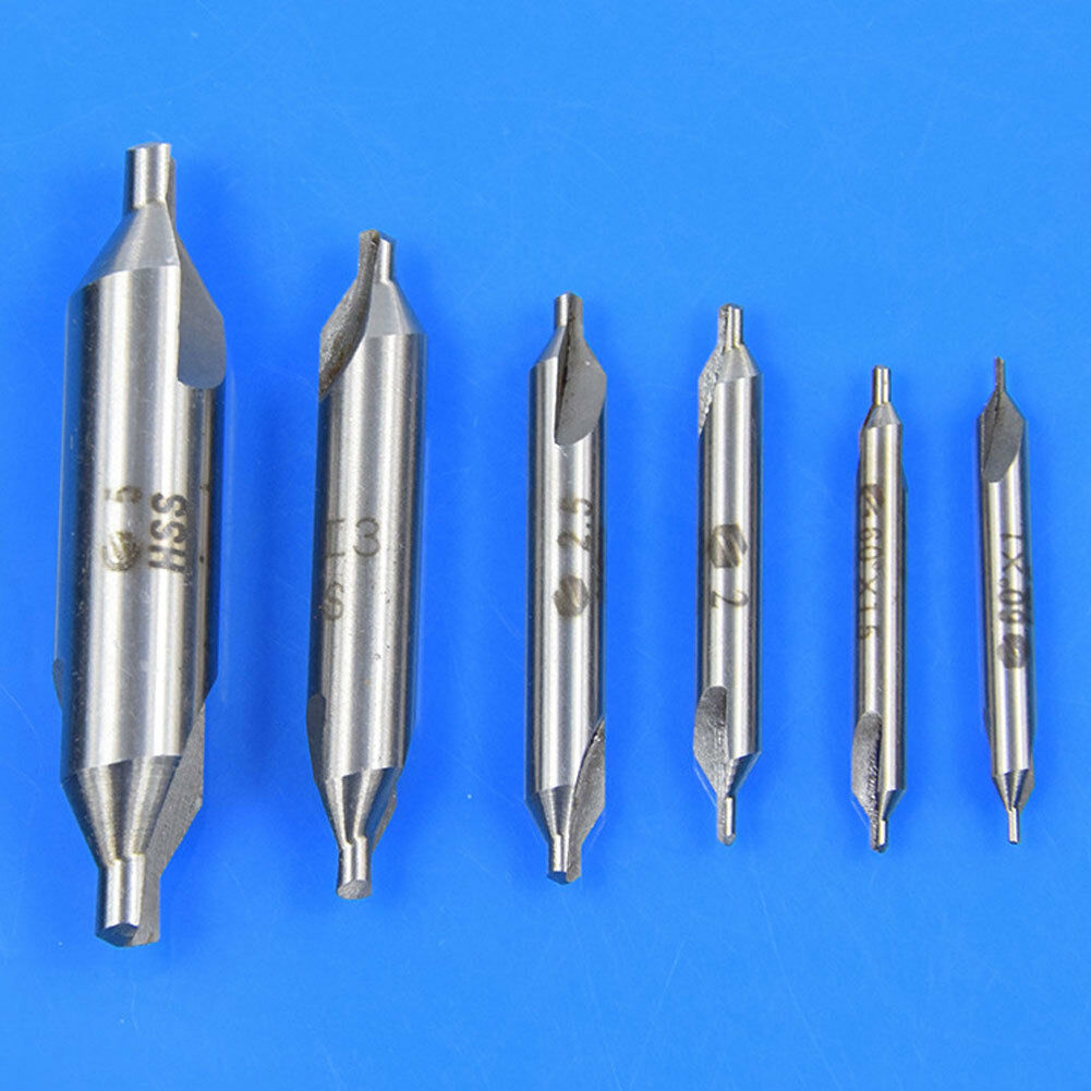 6pc Combined HSS Center Drill Countersink Bit Lathe Mill Tackle Tool Set NICE