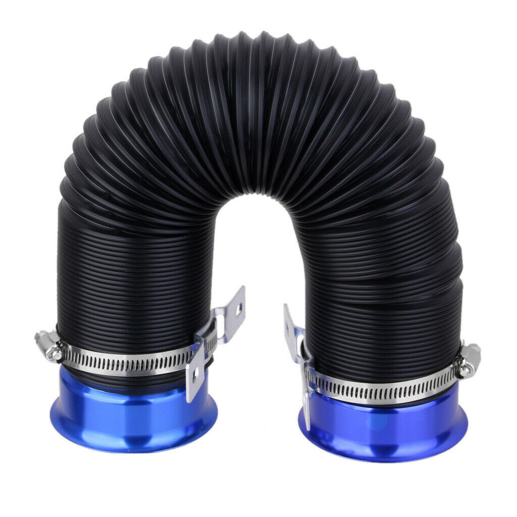 Adjustable Flexible Short Ram/Cold Air Intake Duct Turbo Tube Pipe Hose Blue