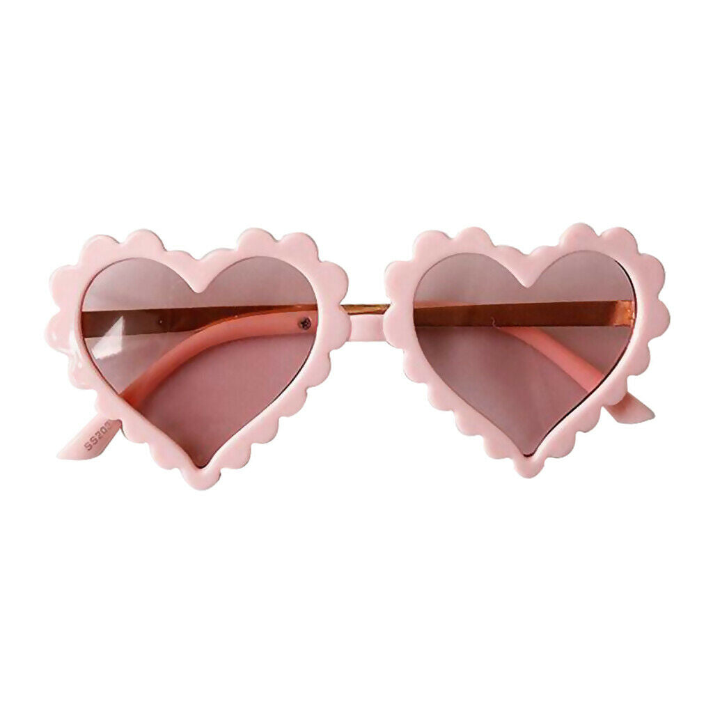 5x Plastic Sunglasses for Kids And Girls in Heart Shape UV400 Pink