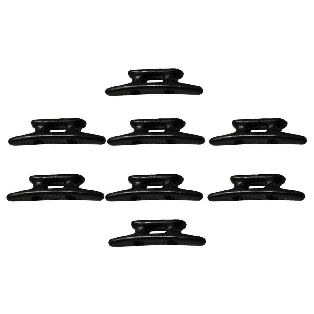 8pcs Boat Dock Cleats Heavy Duty 3" Nylon Cleat Mooring Accessories Black
