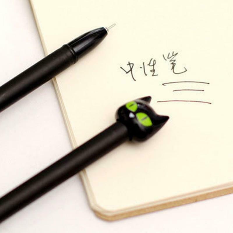 4 Pcs Novelty Black Gel Ink Pen Black Refillable Gel Pen 0.38mm Universal Refill