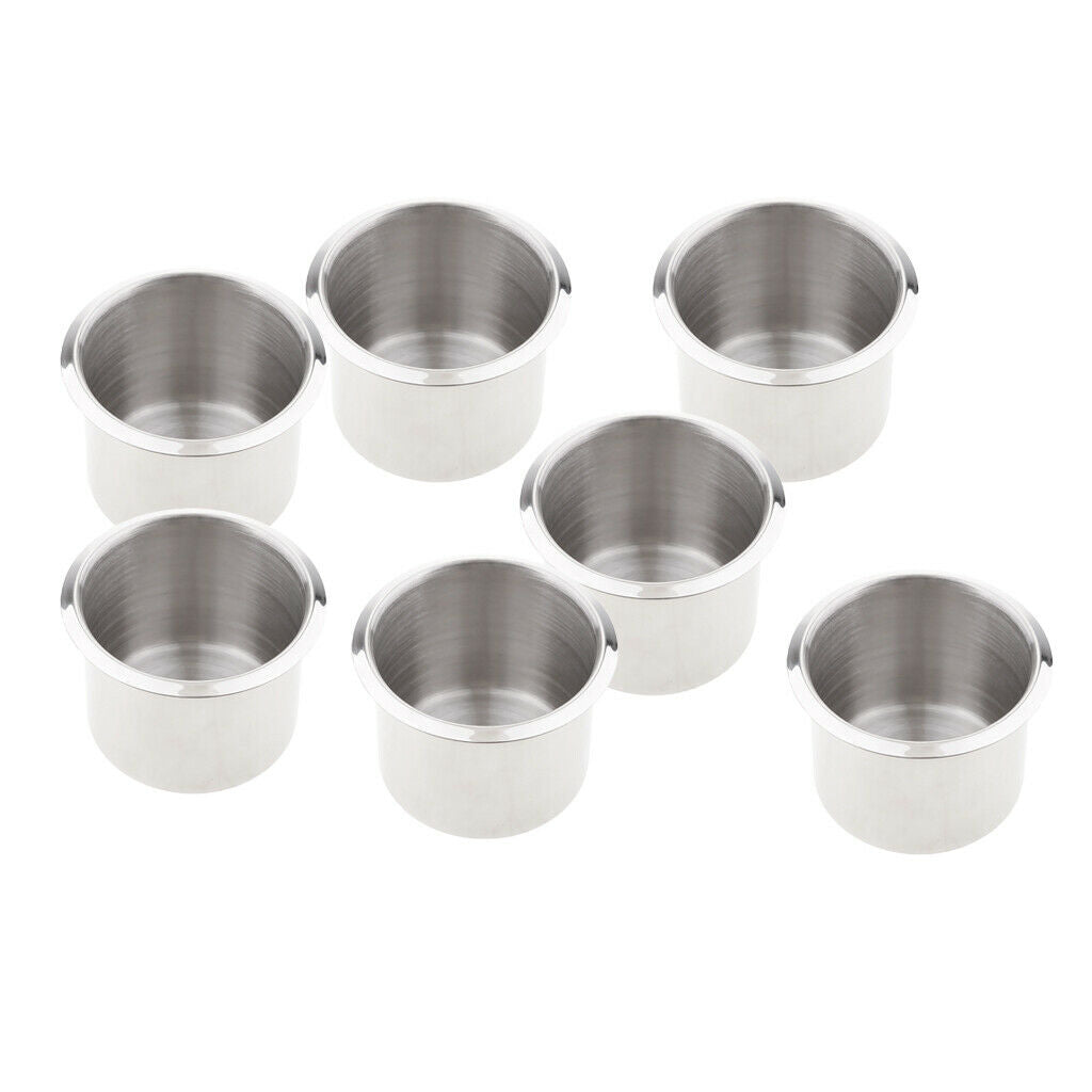 8Pcs Chrome Polished Metal Rustproof Cup Drink Holder for Boat RV Car Sofa
