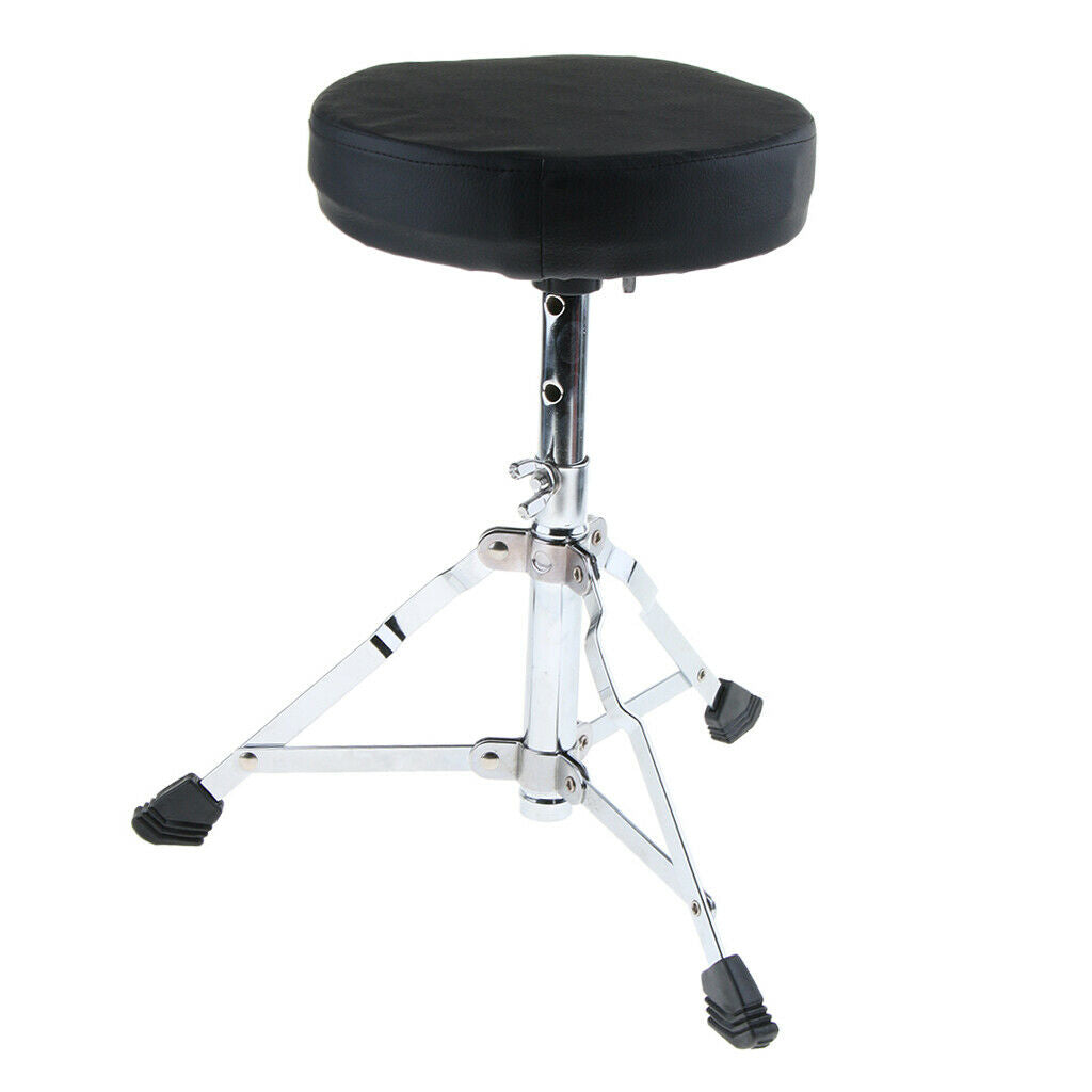Metal Tripod Children Drum Stool Stand Throne Chair Rubber Feet Black