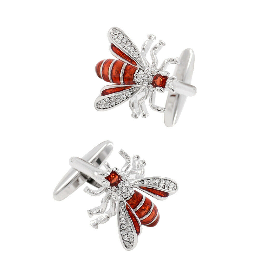 Crystal Bee Copper Wedding Formal Wear Fashion Insect Cufflinks For Men