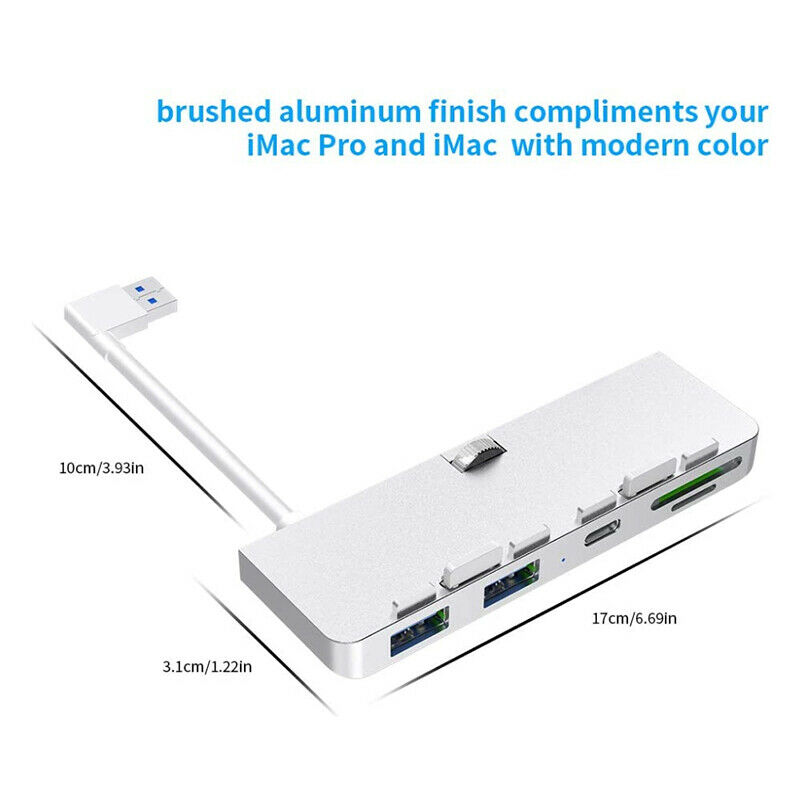 Rocketek Aluminum Alloy USB 3.0 Hub 3 Port Adapter Splitter with SD/TF Card ReZ7