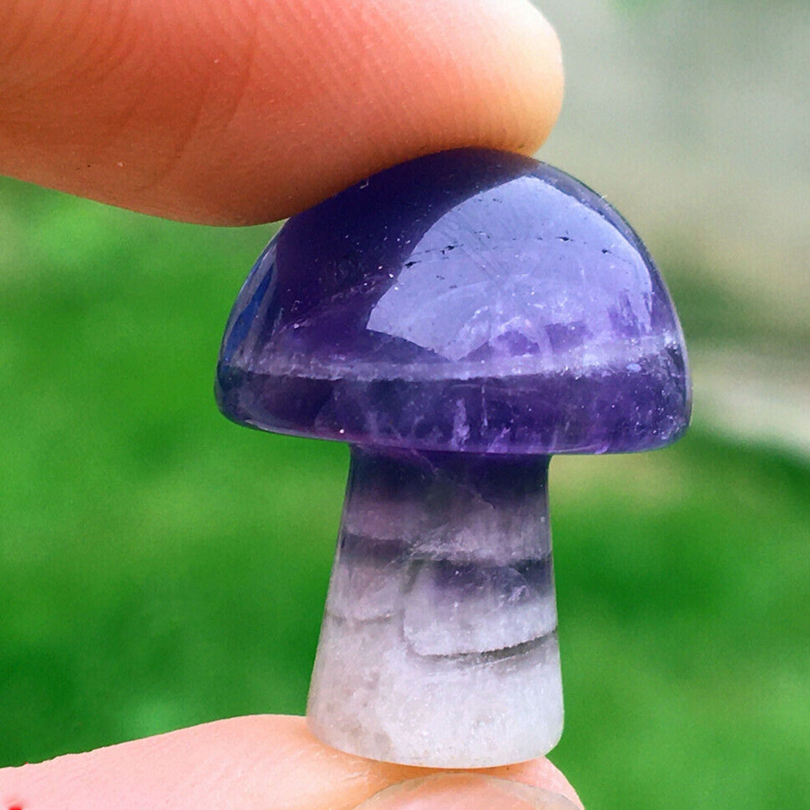 5pcs Amethyst mini mushroom Quartz Crystal carved reiki healing