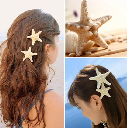 Womens Girls lady Fashion Elegant Pretty Starfish Sea Star Hairpin Hair Clip one