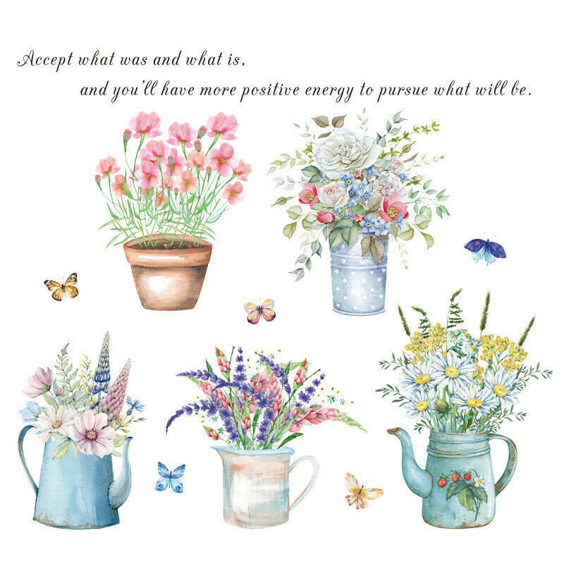 Creative Flower Potted Wall Stickers Bedroom Baseboard Removable Wall Decals Tt