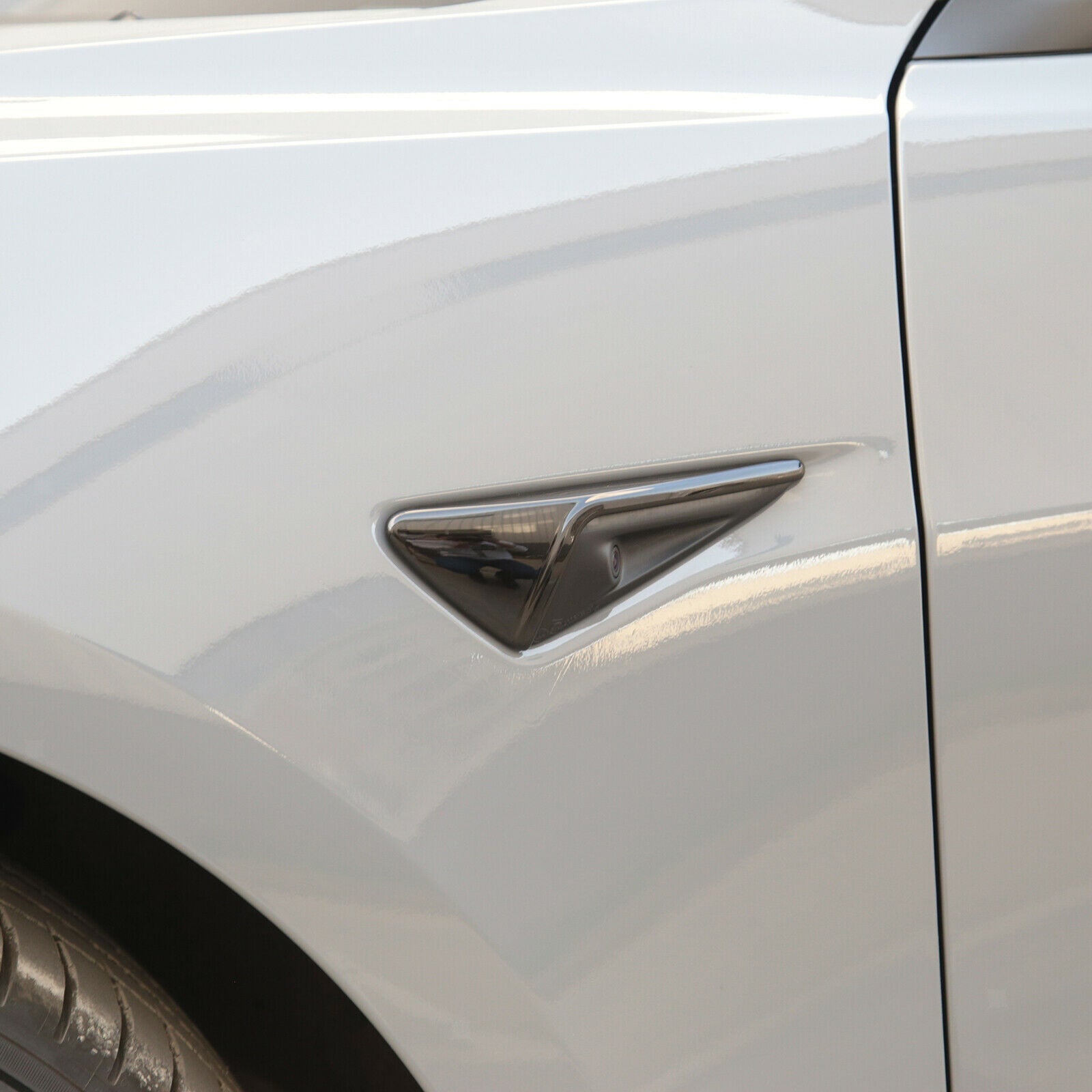 2x Side Cover for Tesla Decoration Trim ABS Auto Exterior glossy black