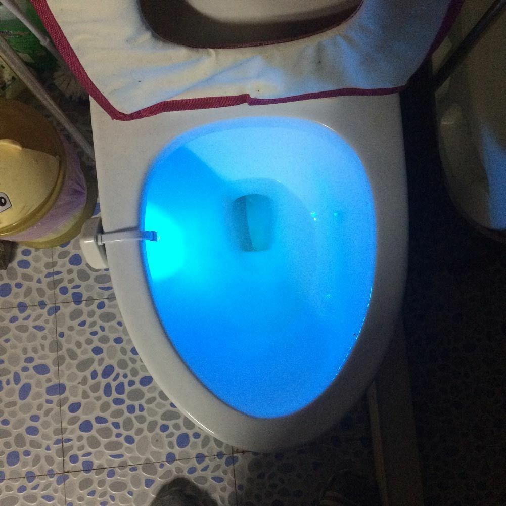 8 Color LED Toilet Bathroom Night Light Human Motion Activated Seat Sensor Lamp