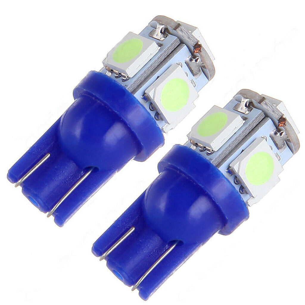 10pcs Ice Blue Canbus Error Free T10 W5W 5SMD 5050 LED Car Dash Wedge Bulbs