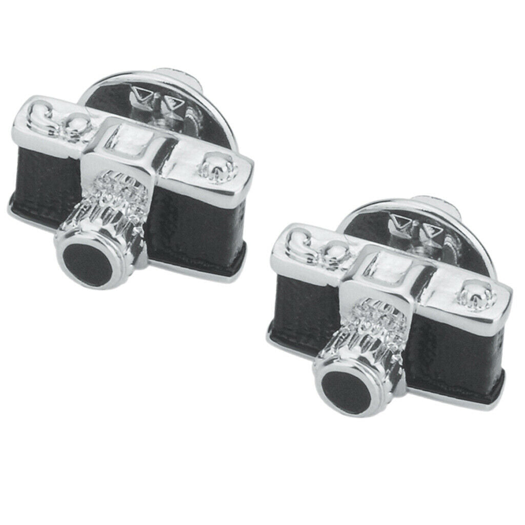 2pcs Retro Style Camera Brooch Jewelry Men Women Suit Corsage Pin Collar Pin