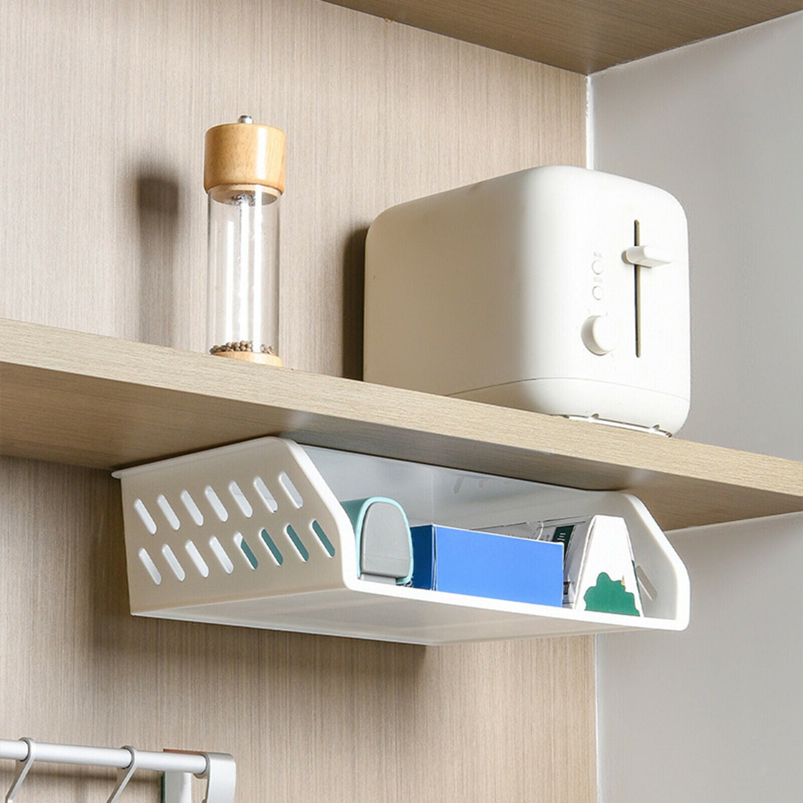 Invisible hidden plastic desk drawer organizer