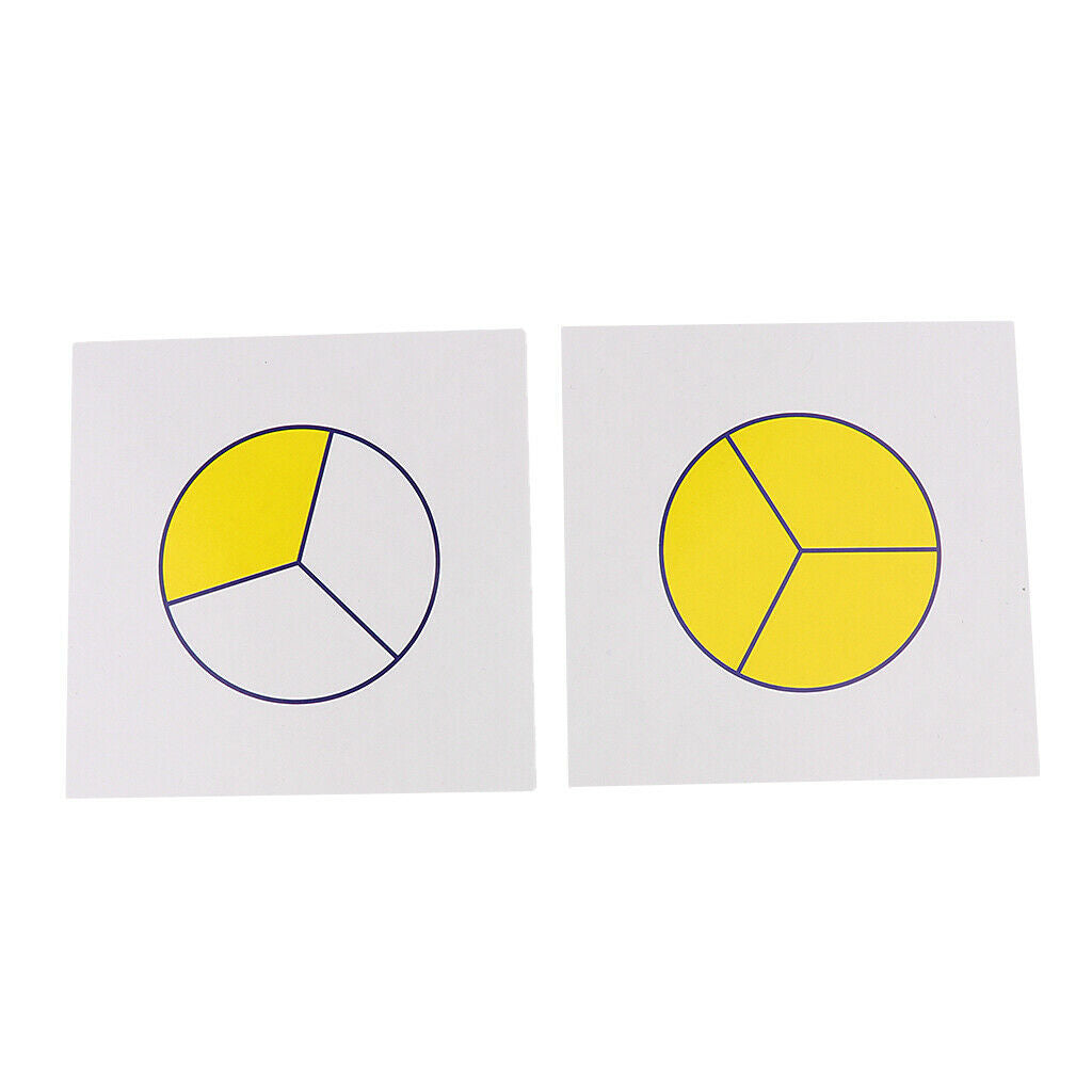Kids Children Math Learning Cards Fraction For Montessori Educational 1 Set