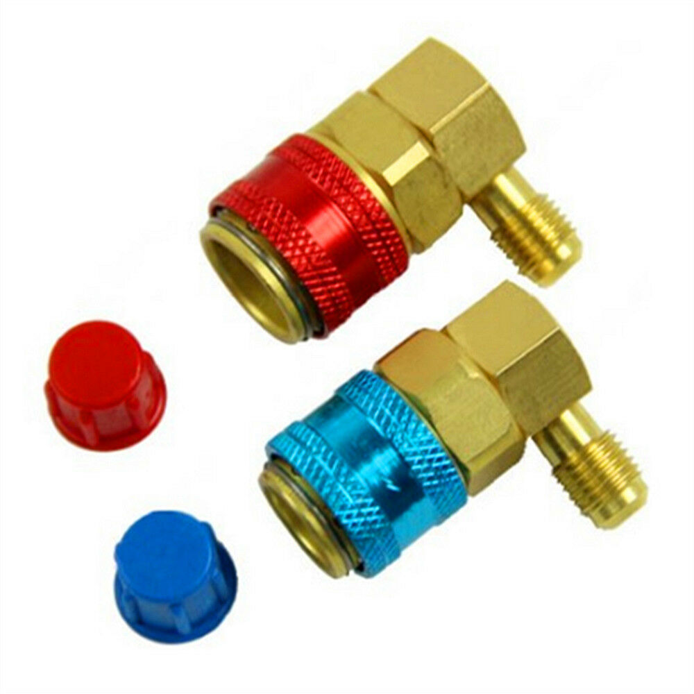 2 Pcs R134a QC-15LH Car Auto Air-Conditioning Quick Connector Adapter Coupler