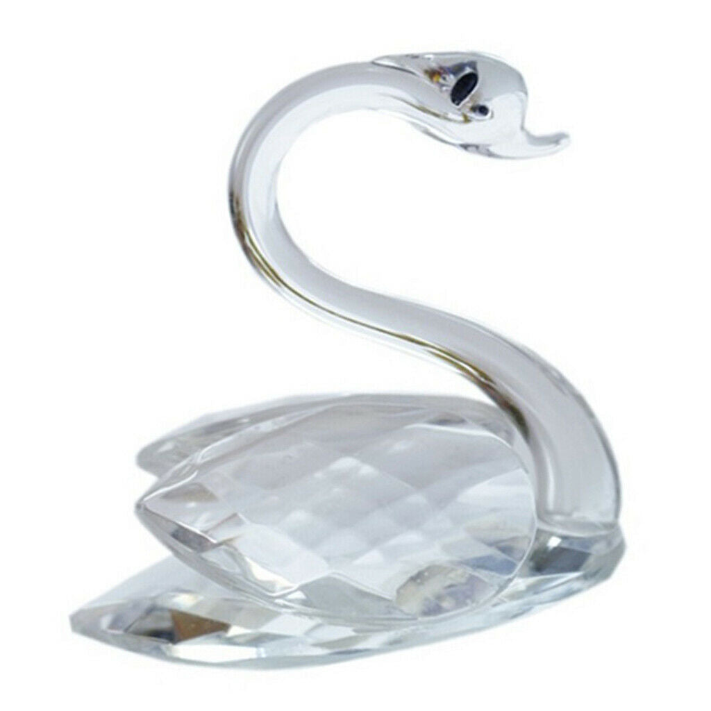 Romantic Clear Crystal Rhinestone Swan In Packing Box