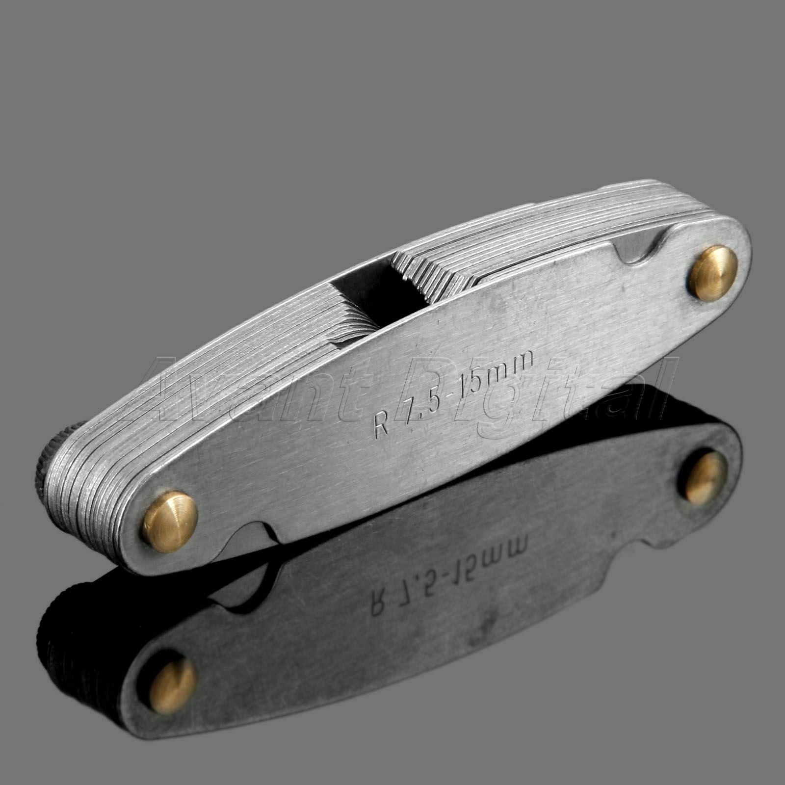 Radius Gauge Gage Fillet Set R 7.5mm to 15mm Blades Metal Measuring Hand Tool