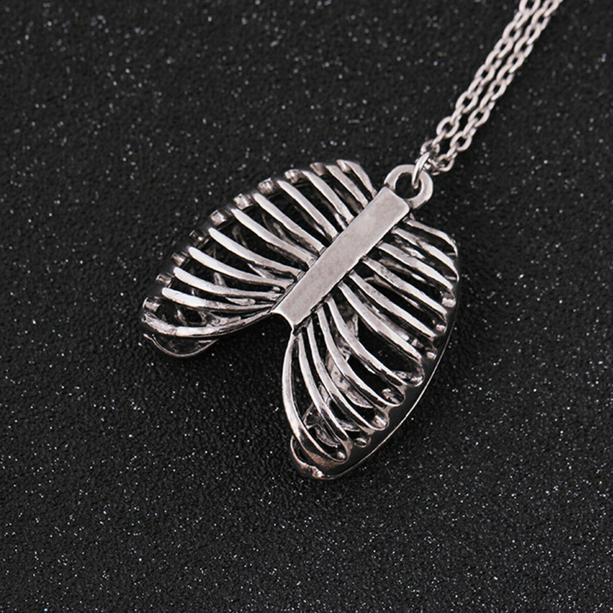 Anatomical Inspired Heart Necklace Human Rib Cage Body Chest Love Pendant Gift