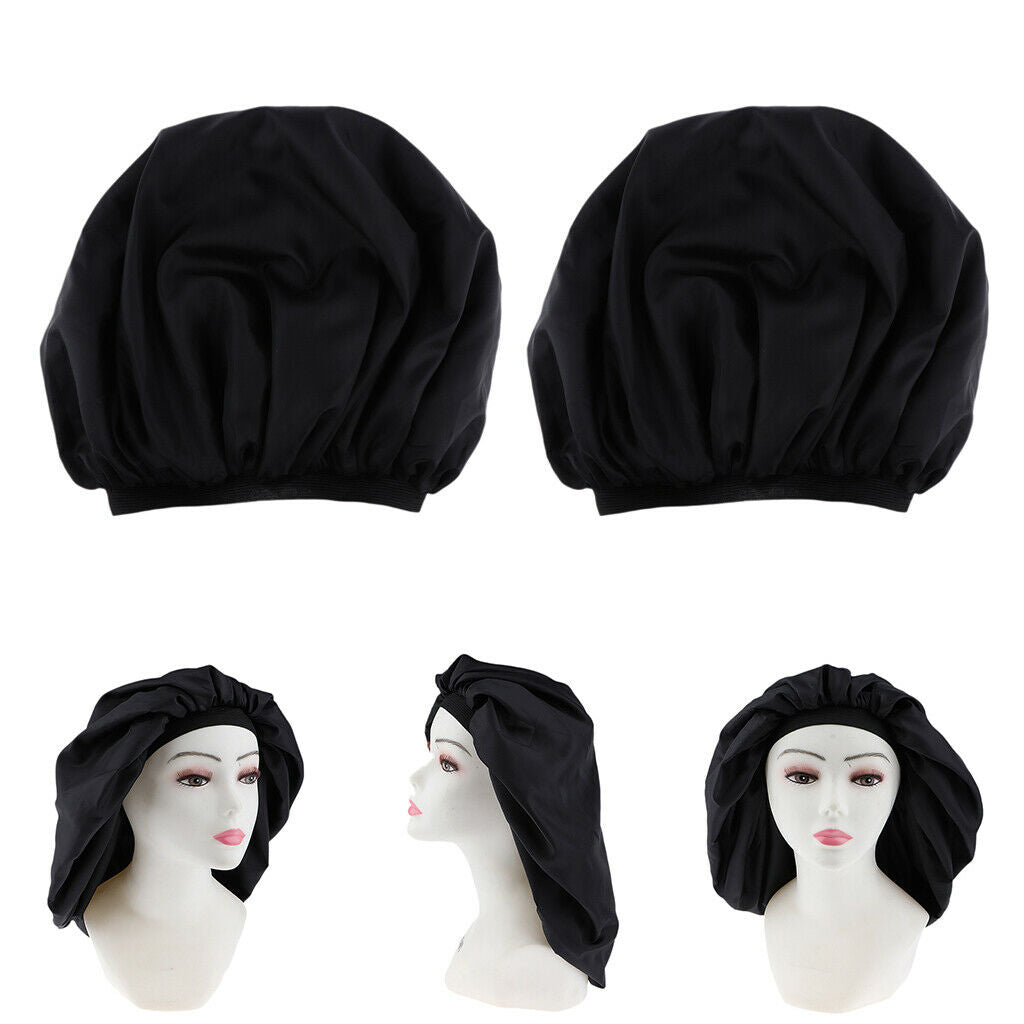 2 Women Shower s Waterproof Elastic Bath Hair Protection Head Hat