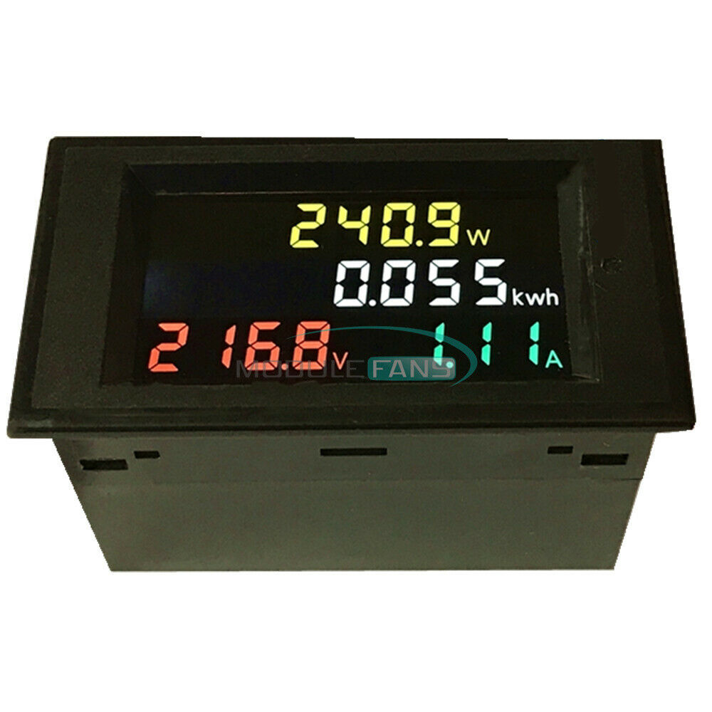 Digital LCD Voltmeter Ammeter Volt Amp Power Kwh Panel Meter 100A AC 80-300V