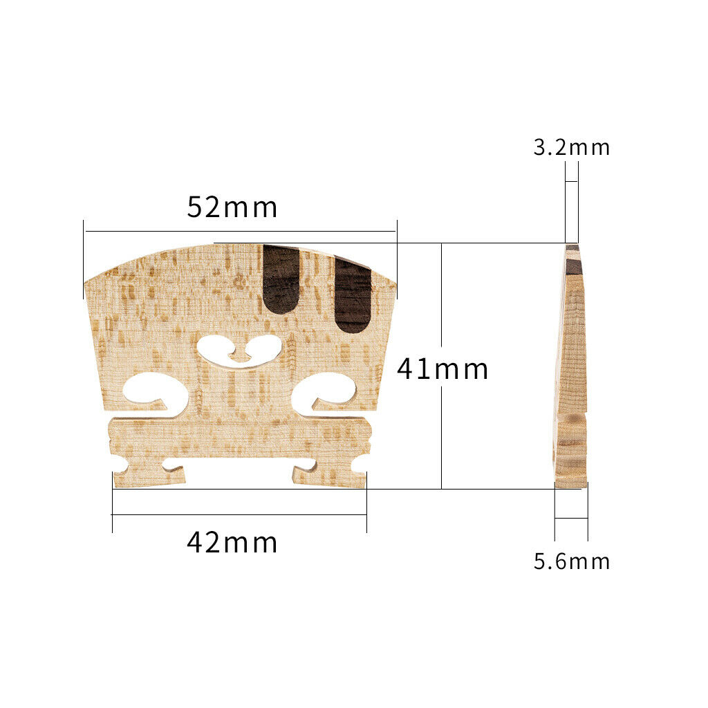 Professional E A Strings Ebony Inlay Wood Violin Bridge for 4-4 Violin DIY