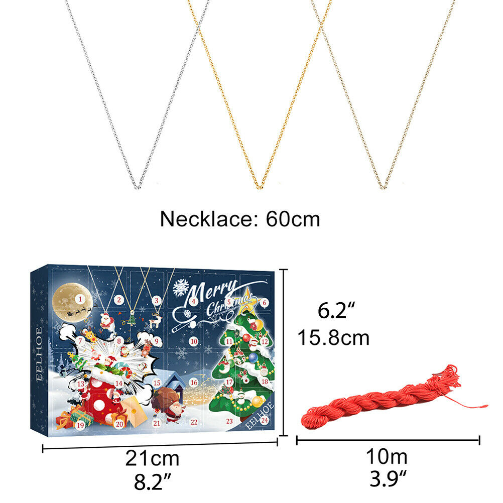 Christmas Pendant Blind Box Christmas Advent Calendar 24 Themed Pendant Ornament