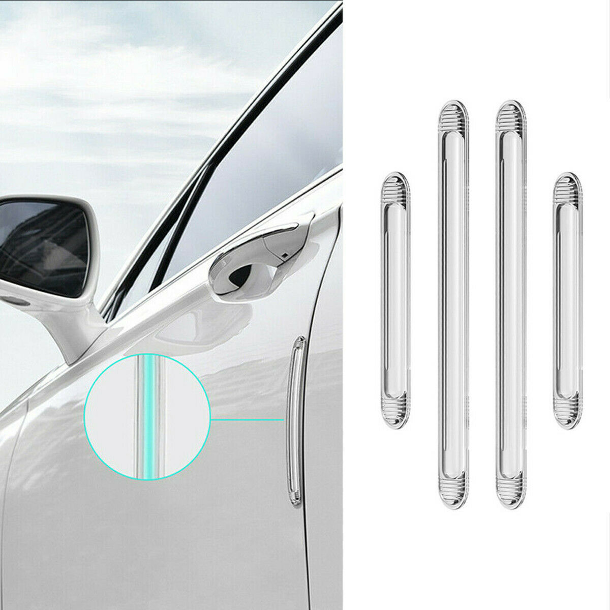 4pcs Universal Auto Car Door Edge Scratch Anti-collision Protector Guard Strip