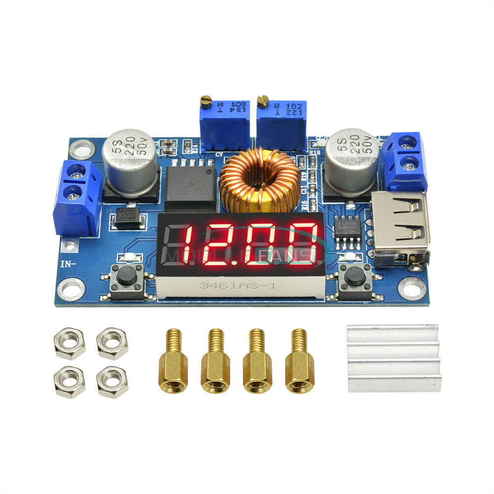 5A CC CV LED Display Drive Lithium charger Power Step-down Module +USB Voltmeter