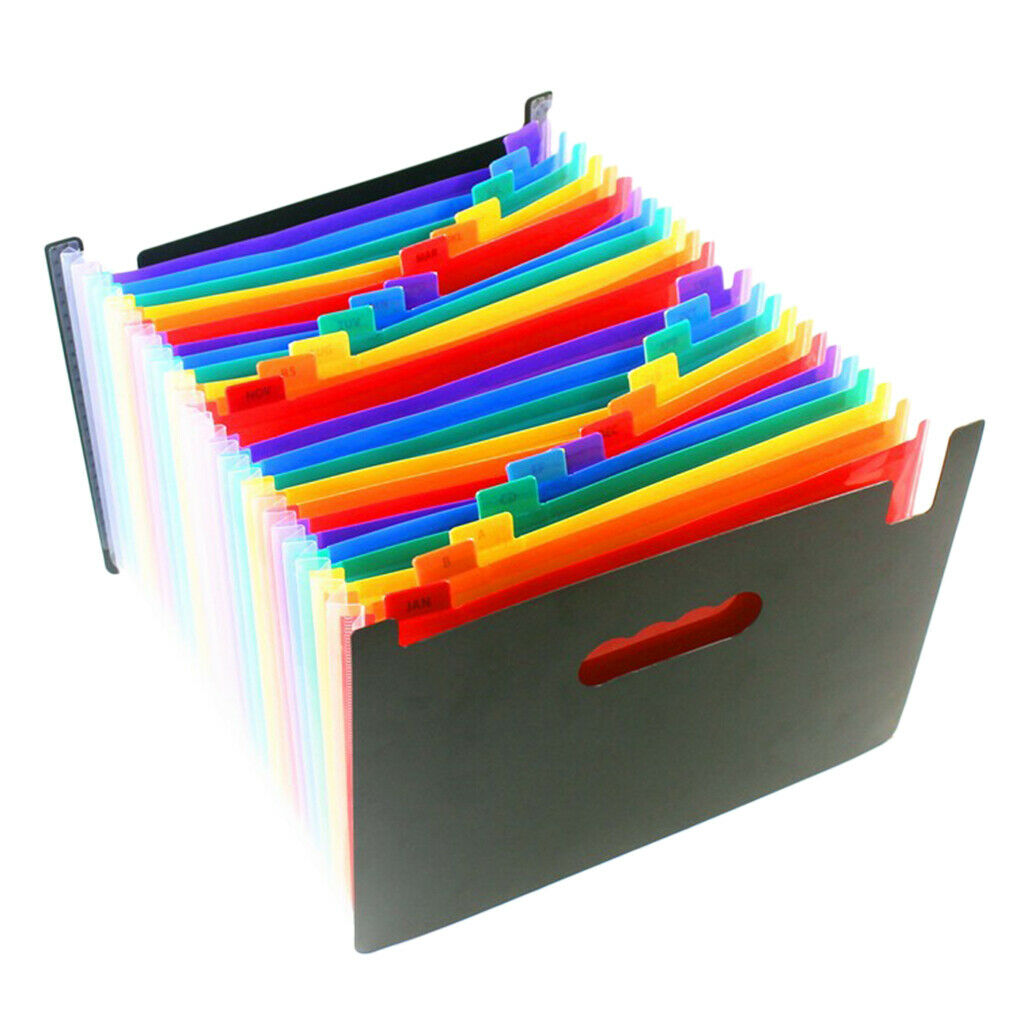 13 Pockets Expanding Files Folder Stand Box A4 Document Organizer Portable
