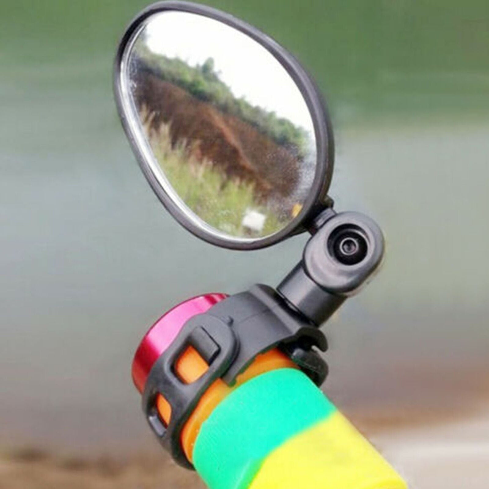 Bike Bicycle Handlebar Flexible Rear Back View Rearview Mirror Black