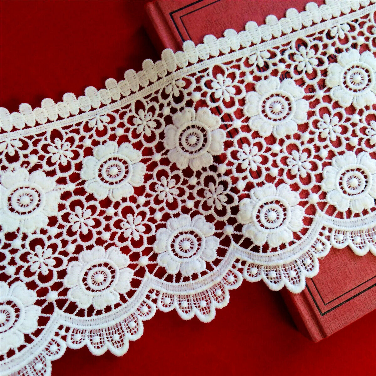 4 Yards Sunflower Floral Flower Lace Trim Crochet Embroidery DIY Sewing Craft