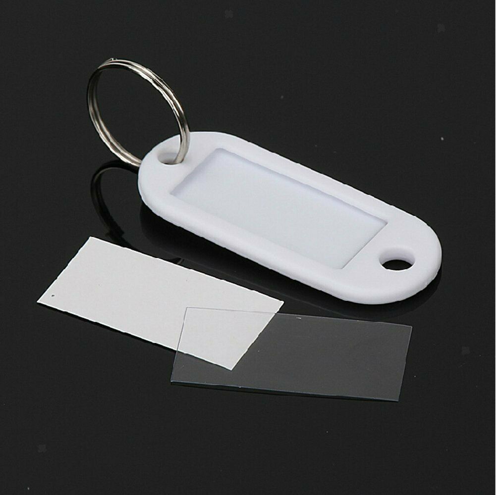 30pcs Keychain Colorful ID Label With Split Ring Random Color Pendant