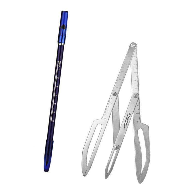 Microblading Tattoo Eyebrow Pencil Makeup Brow Shaping Caliper Ruler Stencil