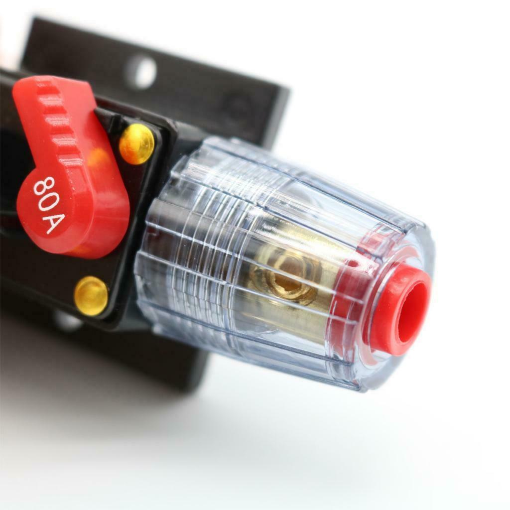 DC12V 24V 80AMP Car Audio Inline Circuit Breaker Fuse Manual Reset Switch