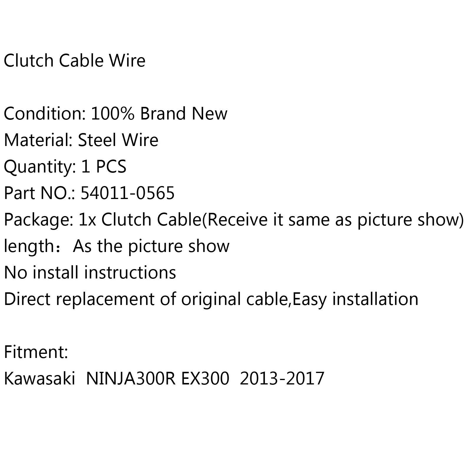 Wire Steel Clutch Cable 54011-0565 For Kawasaki NINJA300R EX300 2013-2017 P