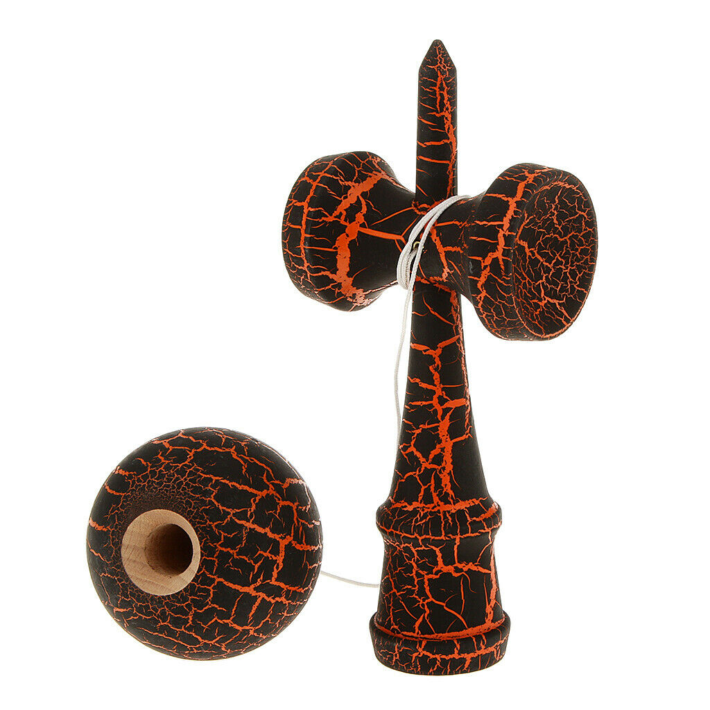 Crack Wood Games Painting Kendama Ball Kids Toys Black And Orange,