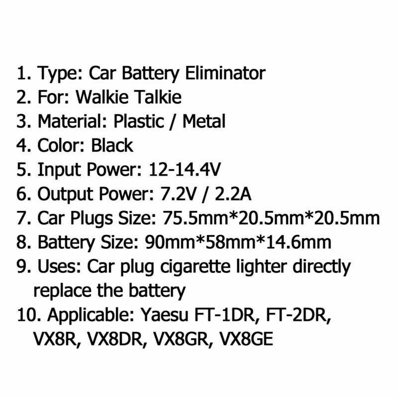 1Pcs VX-8R Car Battery Eliminator For Yaesu Radio Walkie Talkie Accessories BS3