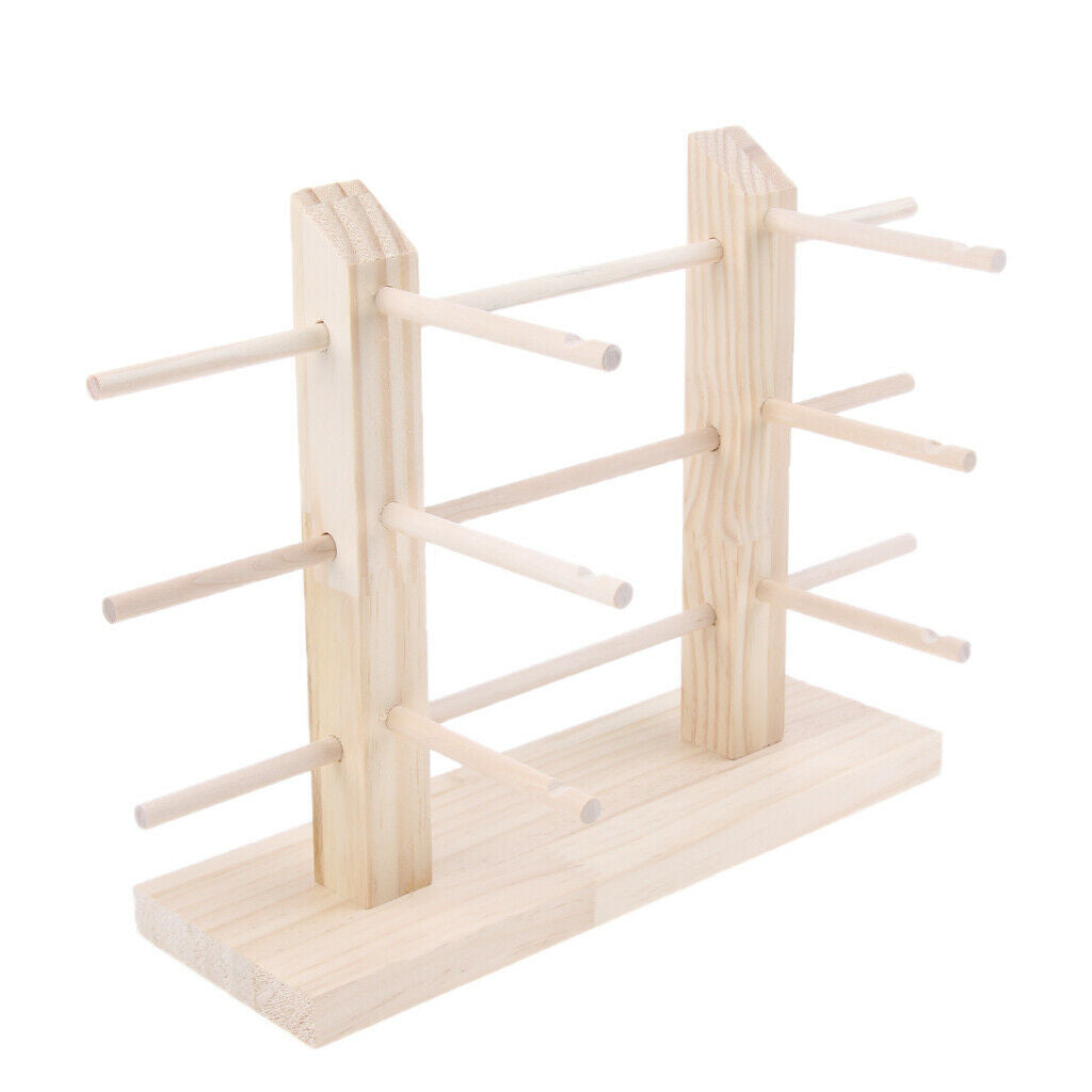 Set of 2 Natural Wood Sunglass Eyeglass Rack Glasses Display Stand Rack