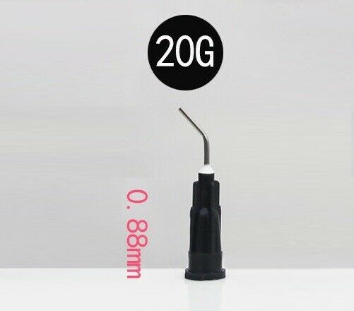 1000pcs Dental Pre Bent Needle Tips Fit for Flowable Composit 20 Ga 0.88mm Tip