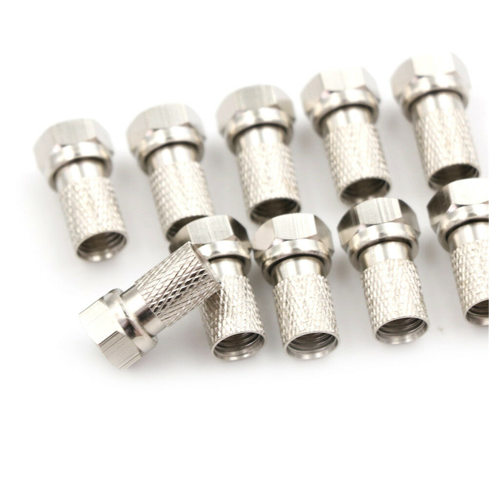 10X RG6 F Plug Connector Satellite Virgin SKY TV Screw Twist Coax Cable Ae.l8