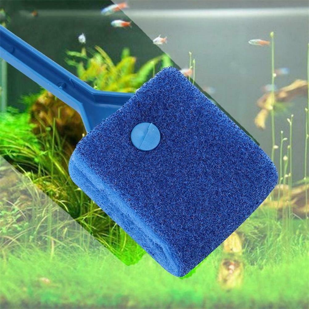2Pc Aquarium Fish Tank Algae Cleaner Glass Plant Easy 2 Head Cleaning Brush @