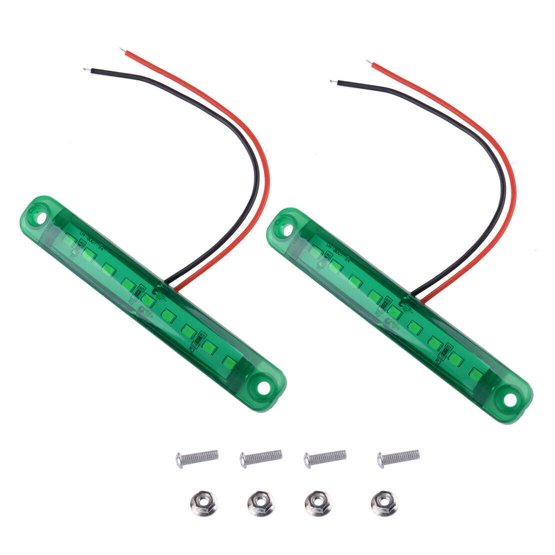 10x 12V 9 LED Green Side Marker Indicator Light Lamp Set Truck Trailer Lorry ATV