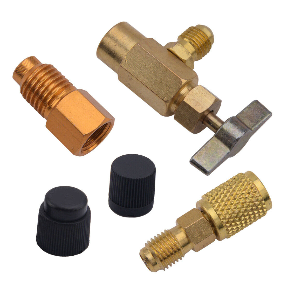 1x R134a R1234yf Refrigerant Can Tap Hose Adapter Fitting 1/4SAE 1/2" ACME LH