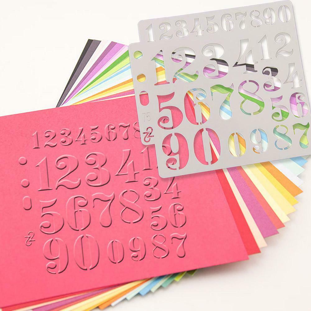 Plastic Numbers Painting Template DIY Cake Coffee Decor Spray Mold Stencil C#P5