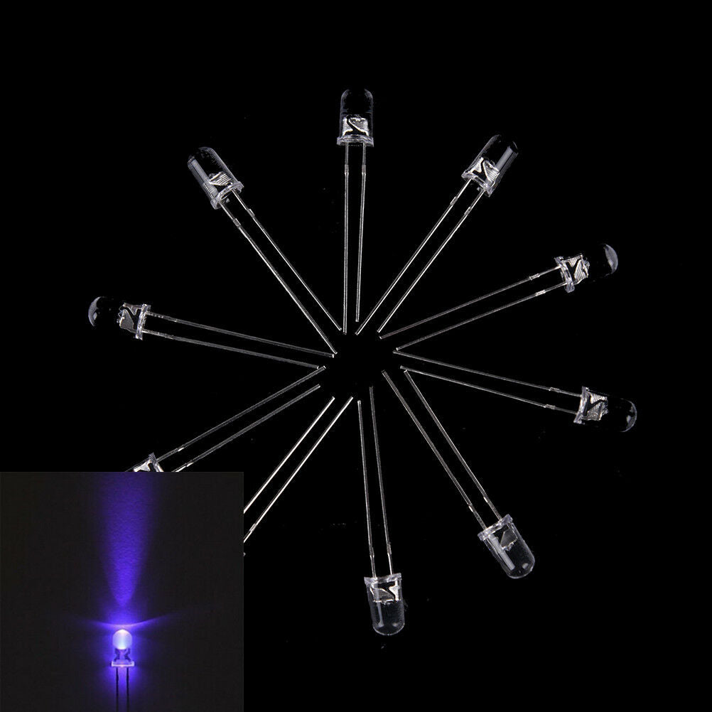 50pcs/lot 5mm 395nm round UV super bright lamp emitting diodes laS Rf