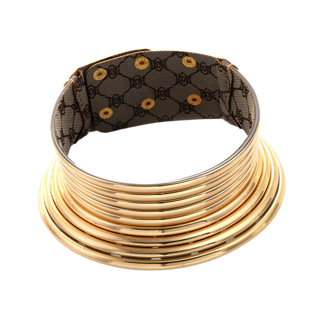 African Big Chunky Choker Collars Women Wide Choker Necklace Adjustable Gift